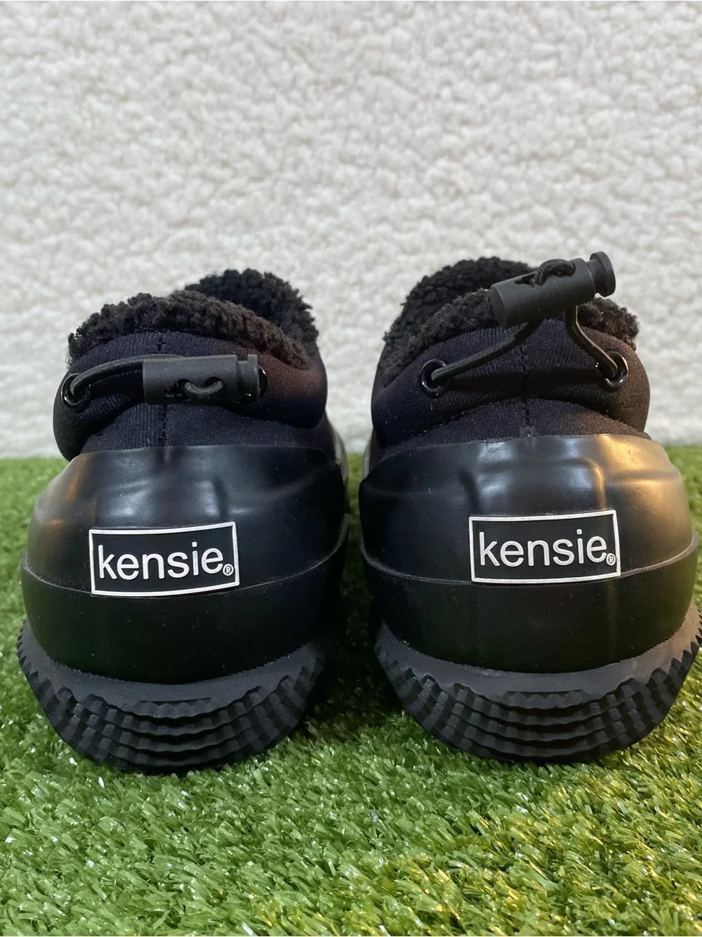 Kensie Carmella Duck Boots Women's Size 8 Winter Rain Clog Black Waterproof Fur